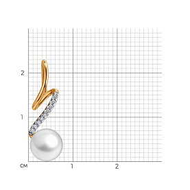 Подвеска SOKOLOV - Золото 585, Жемчуг культивированный, Фианит (арт. 793187)