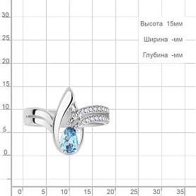 Брошь Аквамарин - Серебро 925, Аметист, Фианит, Эмаль (арт. 7267104А.5)