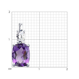 Подвеска SOKOLOV - Серебро 925, Аметист, Фианит (арт. 92030825)