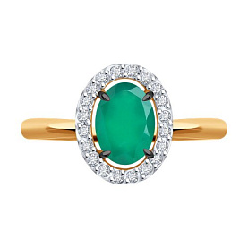 Кольцо Diamant - Золото 585, Агат, Фианит (арт. 51-310-02049-6)