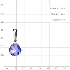 Подвеска Аквамарин - Серебро 925, Синтетический танзанит (арт. 25346603.5)