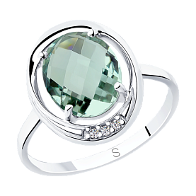 Кольцо SOKOLOV - Серебро 925, Кварц, Фианит (арт. 92011799)