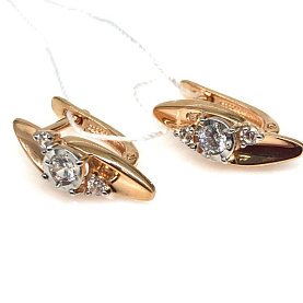 Серьги ЮК Гранат - Золото 585, Фианит (арт. 1.20.11.0831.00-3688)