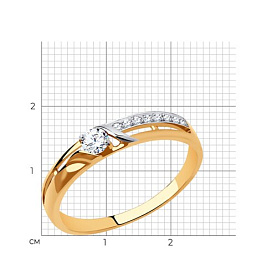 Кольцо SOKOLOV - Золото 375, Фианит (арт. 018549-4)