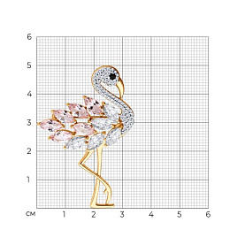 Брошь SOKOLOV - Серебро 925, Синтетический ситалл , Фианит (арт. 92040131)