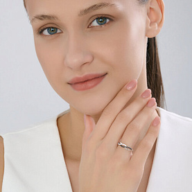 Кольцо SOKOLOV - Золото 585, Фианит (арт. 019715-3)