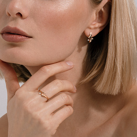 Серьги ЮФ Династия - Золото 585, Фианит (арт. 020992-1102)