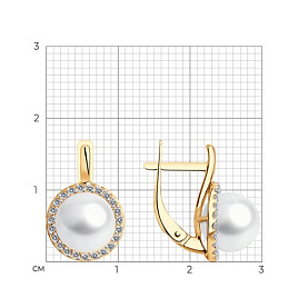 Серьги SOKOLOV - Золото 585, Жемчуг культивированный, Фианит (арт. 792387)