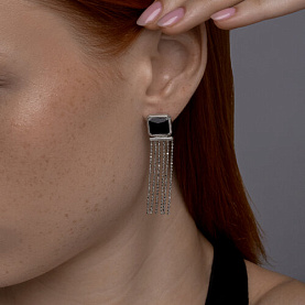 Серьги Diamant - Серебро 925, Оникс (арт. 94-321-02122-1)