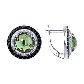 Серьги SOKOLOV - Серебро 925, Синтетический кварц , Фианит (арт. 92021422)