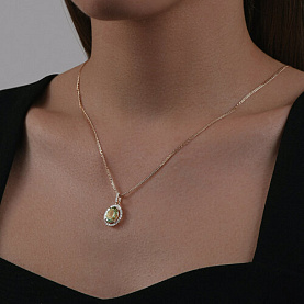 Подвеска Diamant - Золото 585, Празиолит, Фианит (арт. 51-330-02442-3)