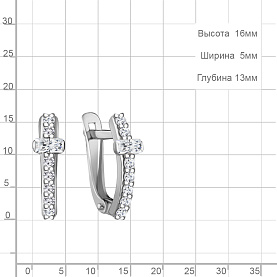 Серьги Аквамарин - Серебро 925, Фианит (арт. 49857А.5)