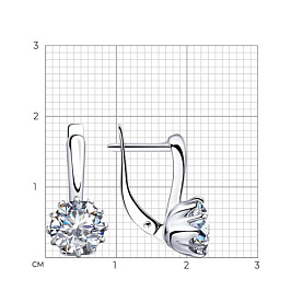 Серьги Diamant - Серебро 925, Фианит (арт. 94-120-01218-1)