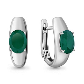 Серьги Аквамарин - Серебро 925, Агат (арт. 45020809.5)