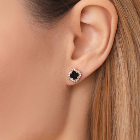 Серьги Атолл - Золото 585, Фианит, Эмаль (арт. 20487эс10)