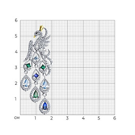 Брошь SOKOLOV - Серебро 925, Фианит (арт. 94040328)