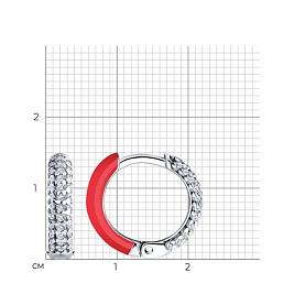 Серьги Diamant - Серебро 925, Фианит, Эмаль (арт. 94-120-01893-2)