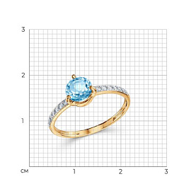 Кольцо SOKOLOV - Золото 585, Топаз, Фианит (арт. 716105)