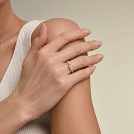 Кольцо SOKOLOV - Золото 585, Фианит (арт. 019884-3)