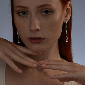 Серьги SOKOLOV - Серебро 925, Фианит (арт. 94025855)