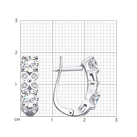 Серьги SOKOLOV - Серебро 925, Фианит (арт. 94022709)
