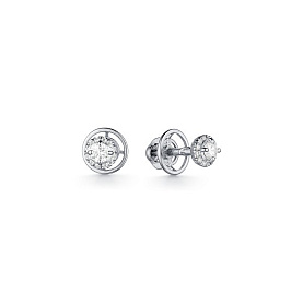 Серьги Дар - Серебро 925, Синтетический муассанит, Фианит (арт. С-3808рс1612800)