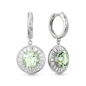 Серьги Дар - Серебро 925, Празиолит, Фианит (арт. С-5268рс41200)