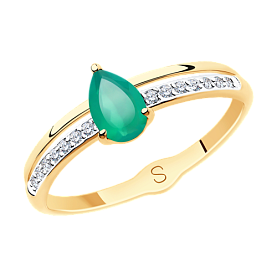 Кольцо SOKOLOV - Золото 375, Агат, Фианит (арт. 37715586)