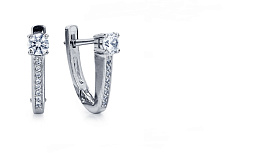 Серьги Platinum Lab. - Платина 950, Бриллиант (арт. ПС-031-01)