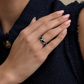 Кольцо Diamant - Серебро 925, Фианит, Эмаль (арт. 94-110-00235-2)