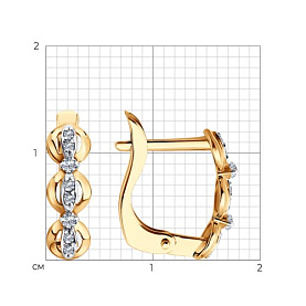 Серьги SOKOLOV - Золото 585, Фианит (арт. 0200804)
