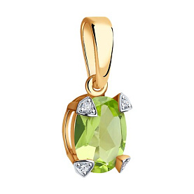 Подвеска Diamant - Золото 585, Хризолит (арт. 51-330-01968-3)