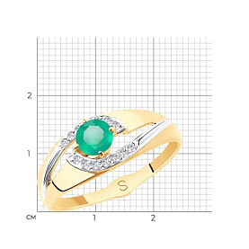 Кольцо SOKOLOV - Золото 375, Агат, Фианит (арт. 37715566)