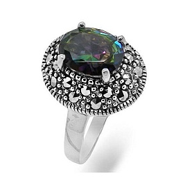 Кольцо Эвора - Серебро 925, Кварц, Марказит (арт. 638847)