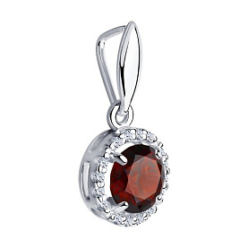 Подвеска SOKOLOV - Серебро 925, Гранат, Фианит (арт. 92030330)