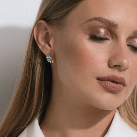 Серьги ЮФ Династия - Золото 375, Топаз (арт. 023512-5310)