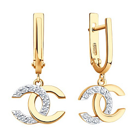 Серьги Diamant - Золото 585, Фианит (арт. 51-121-02988-1)