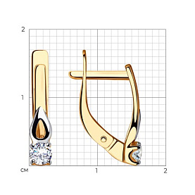 Серьги SOKOLOV - Золото 375, Фианит (арт. 028113-4)