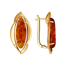 Серьги SOKOLOV - Серебро 925, Янтарь пресс. (арт. 83020032)