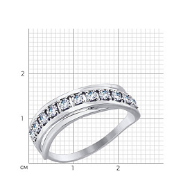 Кольцо SOKOLOV - Золото 585, Фианит (арт. 017550-3)