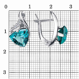 Серьги Красная пресня - Серебро 925, Синтетический ситалл , Фианит (арт. 33714768Д14)