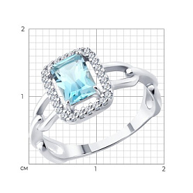 Кольцо SOKOLOV - Серебро 925, Топаз, Фианит (арт. 92014706)