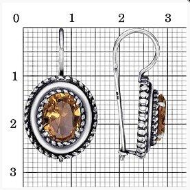Серьги Красная пресня - Серебро 925, Синтетический султанит (арт. 33814262-22)