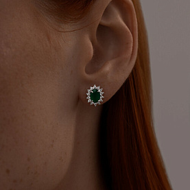 Серьги SOKOLOV - Серебро 925, Агат, Фианит (арт. 92022501)