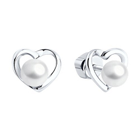 Серьги SOKOLOV - Серебро 925, Жемчуг синтетический (арт. 94022192)