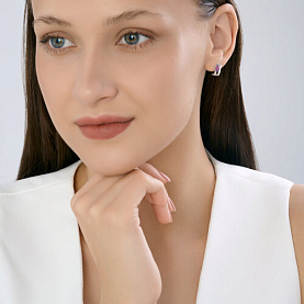 Серьги SOKOLOV - Серебро 925, Аметист, Фианит (арт. 92025325)