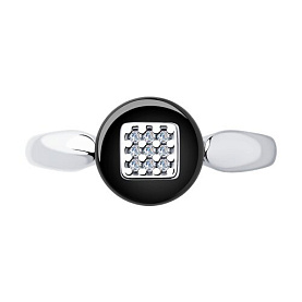 Кольцо Diamant - Серебро 925, Керамика, Фианит (арт. 94-110-01265-1)