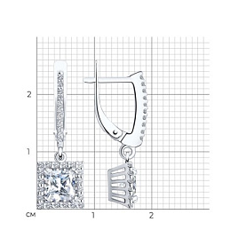 Серьги SOKOLOV - Серебро 925, Фианит (арт. 94021356)
