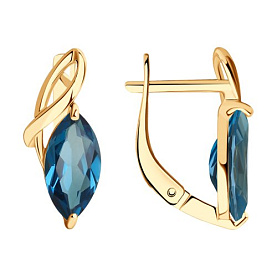 Серьги SOKOLOV - Золото 585, Топаз лондон (арт. 727824)
