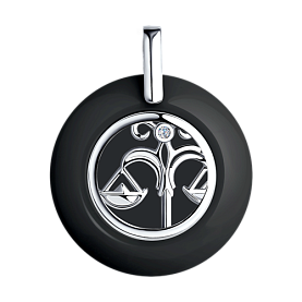 Подвеска Diamant - Серебро 925, Керамика, Фианит (арт. 94-130-01256-1)